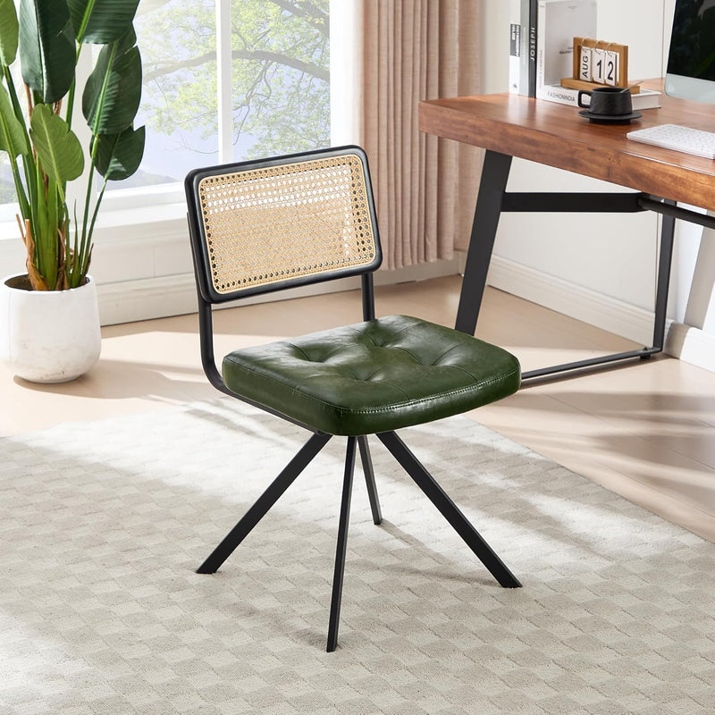 Rattan Desk Chair No Wheels Mid Century Modern