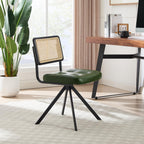Rattan Desk Chair No Wheels Mid Century Modern