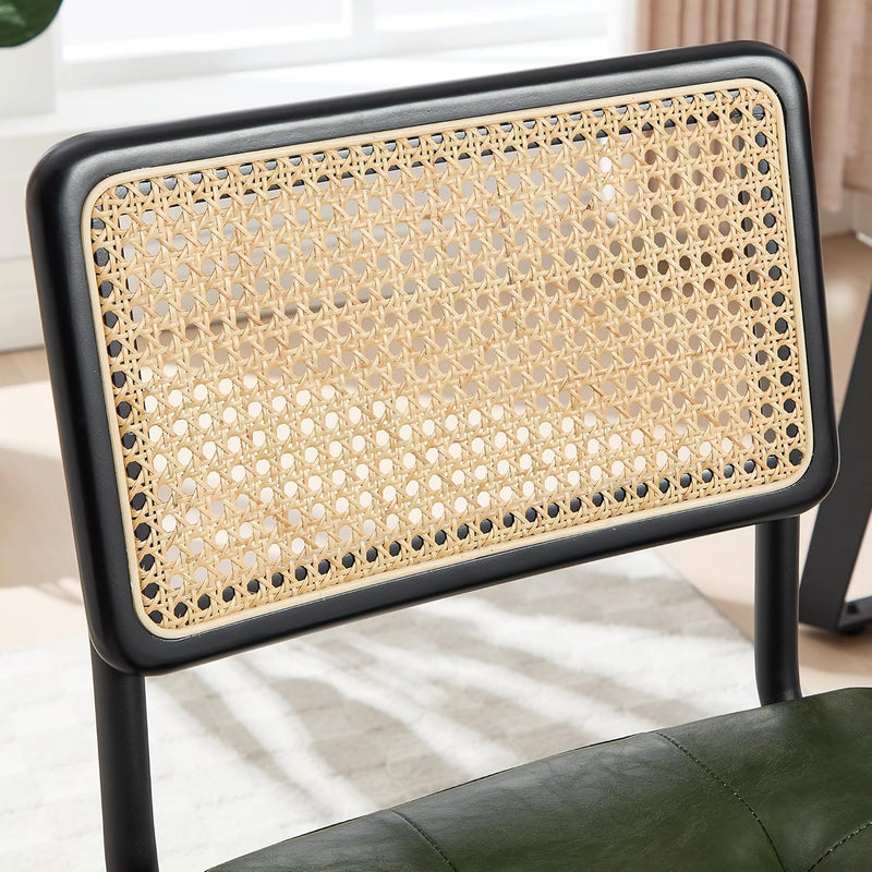 Rattan Desk Chair No Wheels Mid Century Modern