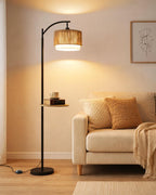 Rattan Floor Lamp for Living Room Standing