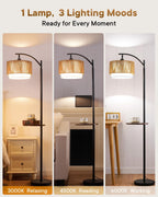 Rattan Floor Lamp for Living Room Standing