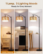 Rattan Floor Lamp for Living Room Standing