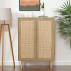 Rattan Sideboard Cabinet with 2 Doors Kitchen Storage