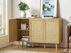 Rattan Sideboards for Living Room Buffet Storage Cabinet