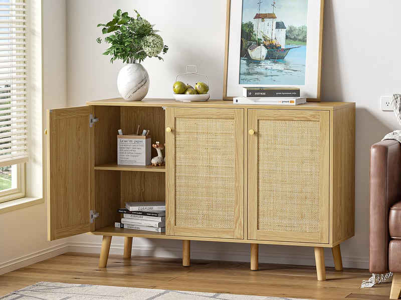 Rattan Sideboards for Living Room Buffet Storage Cabinet