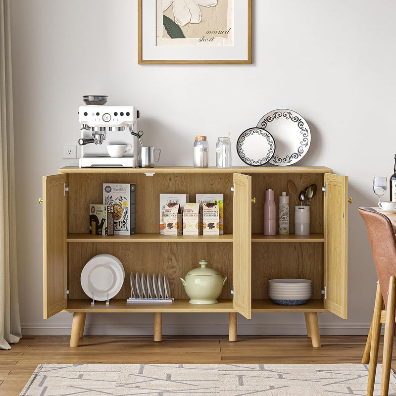 Rattan Sideboards for Living Room Buffet Storage Cabinet