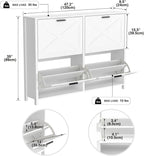Shoe Storage Cabinet with 4 Flip Drawers 16-24