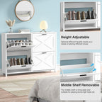 Shoe Storage Cabinet with 4 Flip Drawers 16-24