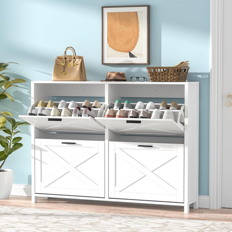 Shoe Storage Cabinet with 4 Flip Drawers 16-24