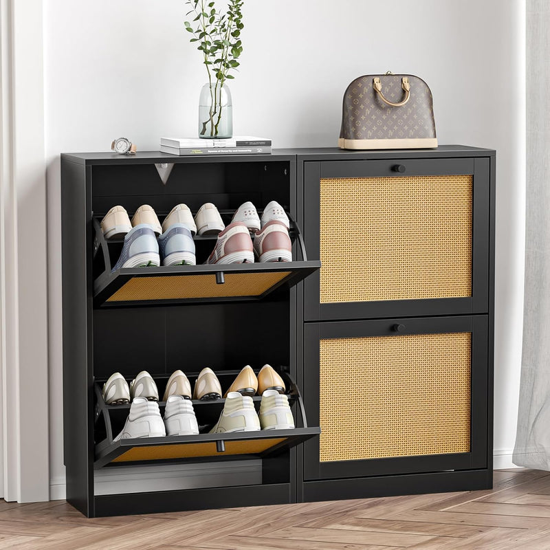 Shoe Storage Cabinet with 4 Flip Drawers 16-24