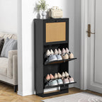 Shoe Storage Cabinet with 4 Flip Drawers 16-24