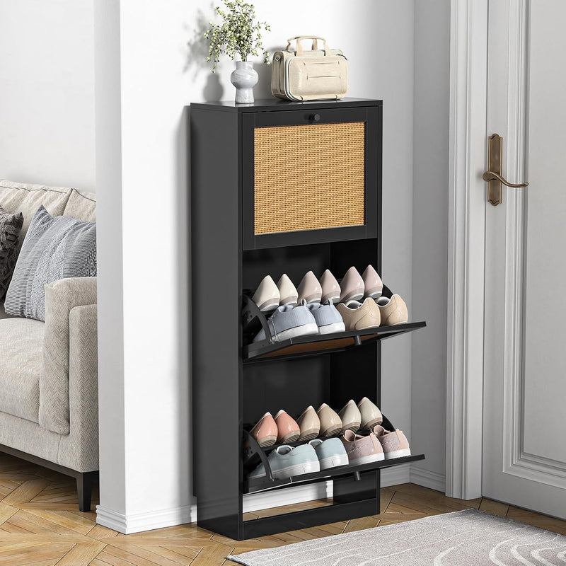 Shoe Storage Cabinet with 4 Flip Drawers 16-24