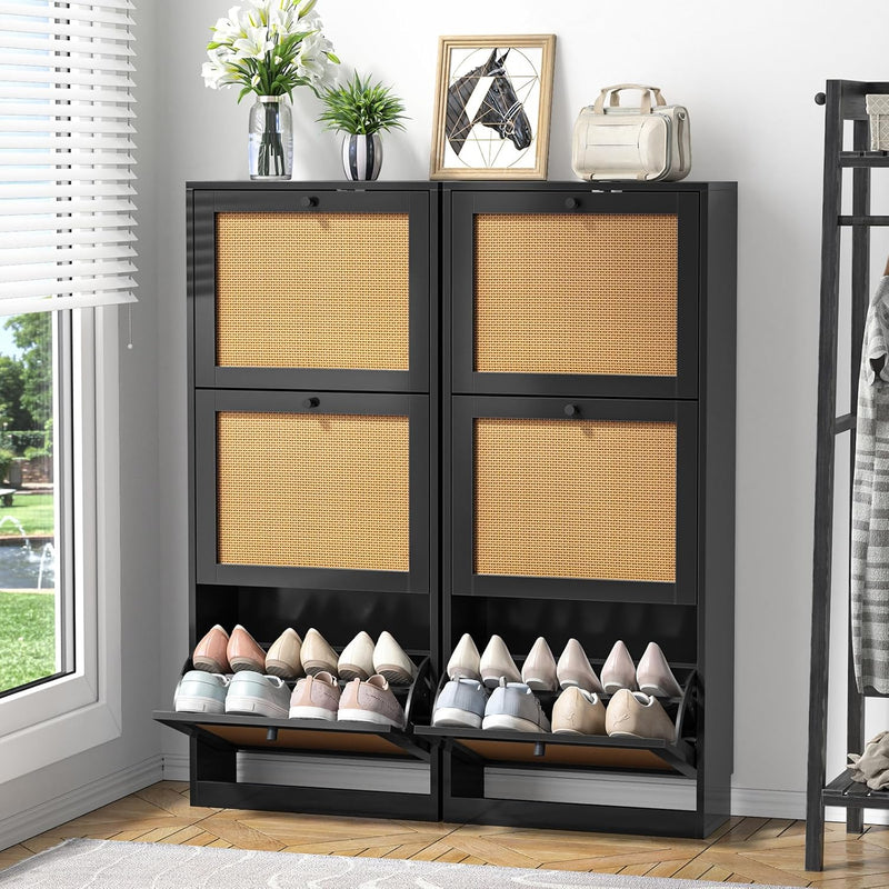 Shoe Storage Cabinet with 4 Flip Drawers 16-24