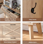 Rattan Slim Narrow Shoe Storage with 2 Flip