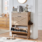 Rattan Slim Narrow Shoe Storage with 2 Flip