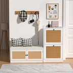 Rattan Slim Shoe Storage Cabinet with 4 Flip