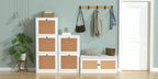 Rattan Slim Shoe Storage Cabinet with 4 Flip