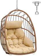 Rattan Swing Chair Hanging Cushioned Egg in Ft
