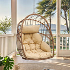 Rattan Swing Chair Hanging Cushioned Egg in Ft