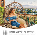 Rattan Swing Chair Hanging Cushioned Egg in Ft