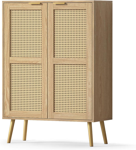 Rattan Tall Sideboard for Living Room Hallway Storage