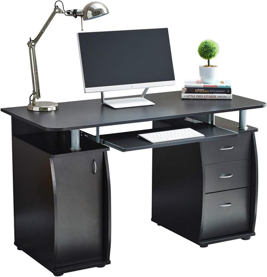 Deluxe Design Computer Desk with Cabinet and 3