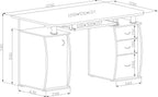Deluxe Design Computer Desk with Cabinet and 3