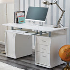 Deluxe Design Computer Desk with Cabinet and 3