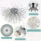 Modern Crystal Ceiling Lights for Living Room Chrome