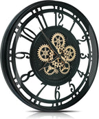 Real Moving Gears Wall Clock Large Modern Metal