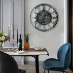 Real Moving Gears Wall Clock Large Modern Metal
