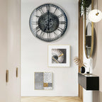 Real Moving Gears Wall Clock Large Modern Metal