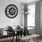 Real Moving Gears Wall Clock Large Modern Metal