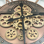 Real Moving Gears Wall Clock Large Modern Metal