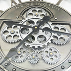 Real Moving Gears Wall Clock Large Modern Metal