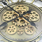 Real Moving Gears Wall Clock Large Modern Metal