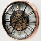 Real Moving Gears Wall Clock Large Modern Metal