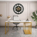 Real Moving Gears Wall Clock Large Modern Metal