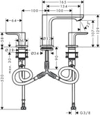 Rebris S 3-Hole Basin Mixer 110 with Pop-Up