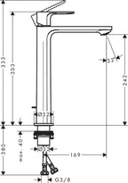 Rebris S Basin Mixer Tap 80 Energy-Saving Without