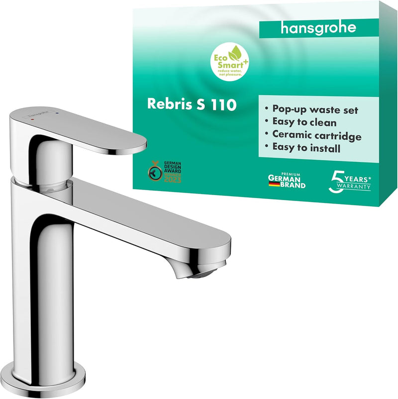 Rebris S Basin Mixer Tap 80 Energy-Saving Without