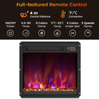 Recessed Electric Fireplace Insert Fire Heater with Flame