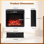 Recessed Electric Fireplace Insert Fire Heater with Flame