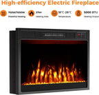 Recessed Electric Fireplace Insert Fire Heater with Flame