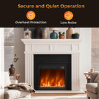 Recessed Electric Fireplace Insert Fire Heater with Flame