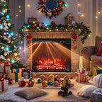 Recessed Electric Fireplace Insert Fire Heater with Flame