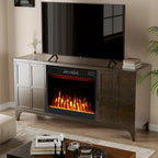 Recessed Electric Fireplace Insert Fire Heater with Flame