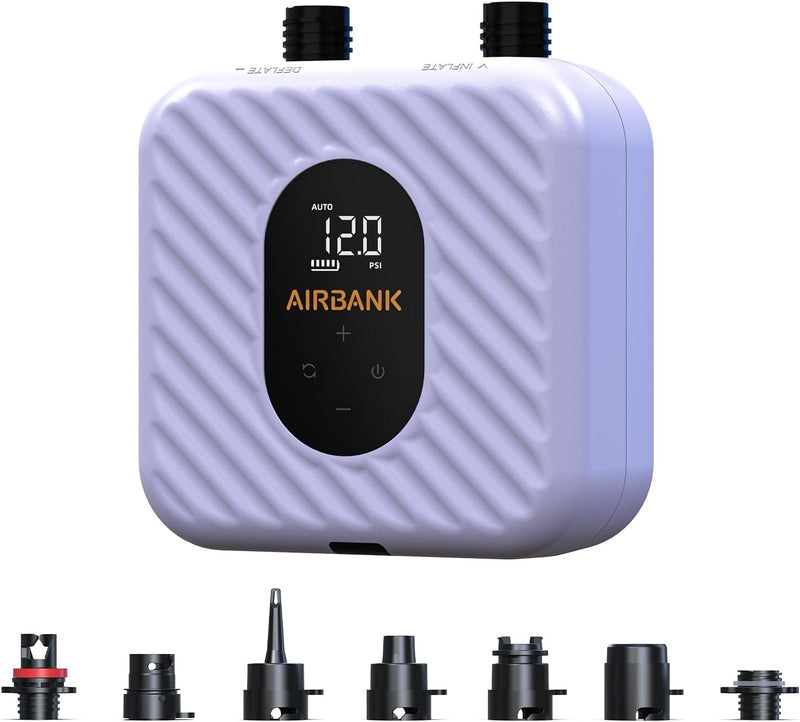 Rechargeable Paddle Board Pump 38.5WH 7 Nozzles Auto-Off