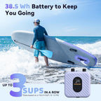 Rechargeable Paddle Board Pump 38.5WH 7 Nozzles Auto-Off