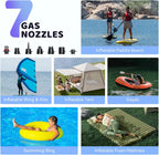 Rechargeable Paddle Board Pump 38.5WH 7 Nozzles Auto-Off